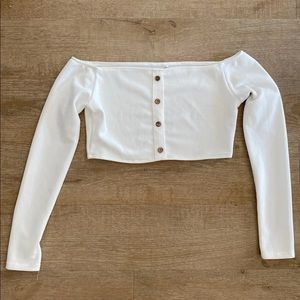 White cropped long sleeve